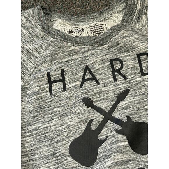 Hard Rock Cafe Women’s Sweatshirt Las Vegas Gray Size Large Back Zip Crop - Picture 6 of 7